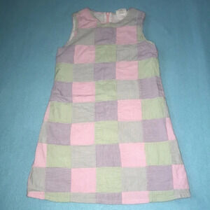 CRAZY 8 patchwork shift dress 100% cotton made in India vintage back zip size 8